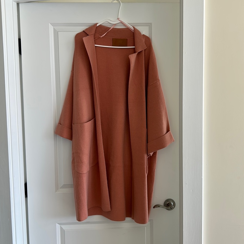 Pink sweater jacket